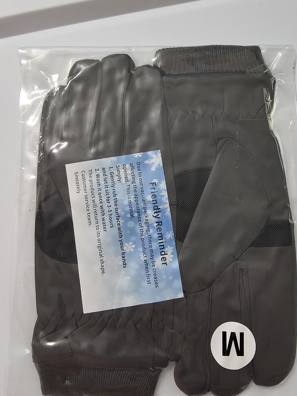 Unisex Winter Gloves, Skiing Gloves with Elastic Cuff - Medium